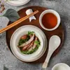 Cuenco de Arroz con Puntos Esmaltados y Salpicaduras de Tinta Estilo Japonés Mooney, Cuenco de Porridge Cerámico para el Hogar, Cuenco Pequeño Cónico Vintage para Avena y Ensalada, Cuenco de Desayuno
