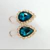 Brincos de Diamante Europeus e Americanos Transfronteiriços Moda Luz Luxo Gota Cristal Gema Brincos Super Brilhantes Joias de Orelha Femininas Atacado