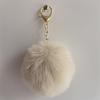 Colgante de bola de pelo sintético de conejo rex de imitación de 8 cm, llavero, accesorios para bolso de joyería DIY, colgante de bola de lana al por mayor