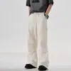 Calças Parachute Versáteis Estilo Americano Tendência Calças Multi-Bolsos com Punhos Plissados Calças Largas Soltas Venda por Atacado