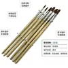 Venda quente direta da fábrica transfronteiriça escova dupla nylon lã 6 pontas pico oblíquo cor primária cabo de madeira conjunto atacado