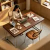 Escritorio de madera maciza estilo Bauhaus usado, adecuado para apartamentos pequeños, un escritorio de computadora de escritorio simple y minimalista, estación de trabajo y mesa estilo retro