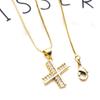 Collar con colgante de 26 letras en inglés para mujer, conjunto de cobre, colgante de circonita, cadena corta para clavícula LM