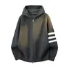 Suéter de Punto Casual Retro Otoño Invierno Americano Holgado Versátil Chaqueta Cardigan con Cuello Alto para Hombre Estilo Perezoso