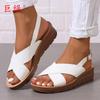 Comércio exterior plus size Sapatos femininos desejam Amazon Summer Europa, América e Sudeste Asiático Flat plus size 43 Sandálias grossas femininas