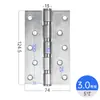 Bisagra Plana Decorativa de Acero Inoxidable de 4 Pulgadas 5 Pulgadas Accesorios de Ferretería para el Hogar Bisagra Gabinete Armario Silencioso Rodamiento Grueso