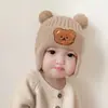 Gorro de bebé para otoño e invierno, gorro de pingüino, gorro de lana para niños, gorro de punto cálido de invierno para bebés niñas, a prueba de viento