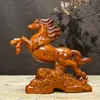 Figura de Caballo tallada en Madera de Ébano, Talla en Madera Maciza, Decoración de Éxito Instantáneo para Sala de Estar, Aparador de Vino, Recibidor, Regalo de Inauguración de Casa, Regalo de Ceremonia de Apertura