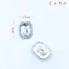 Botón de soldadura metálica de venta caliente hebilla de diamante de cristal cuadrado estilo pequeño fragante hebilla decorativa para camisa abrigo accesorios de ropa DIY