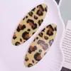 Estampado de Leopardo Retro Brillo Acrílico Ovalado DIY Accesorios para el Cabello Pasador Parche Pasador Tocado Clip para Flequillo Lateral Accesorios