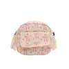 2025 Nueva Bolsa de Lona Rayada de Pana para Mujer Bolso Cruzado Ligero Casual con Estampado de Moño de Moda Bolso de Hombro