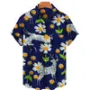 Camisa de Moda Europea y Americana Transfronteriza para Hombre Estilo Nuevo Estampado Digital 3D Hawaiana Casual de Manga Corta Cárdigan Superior