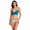 Bikini sexy de comercio exterior de AliExpress, nuevo Amazon europeo y americano, traje de baño dividido para mujer, estampado de cintura alta, 2022