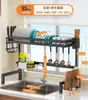 Estante de Almacenamiento para Cocina, Estante para Tazones, Escurridor para Tazones y Palillos, Escurridor de Platos, Caja de Almacenamiento con Escurridor para Tazones, Sobre el Fregadero