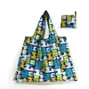 Bolsa de Compras Plegable, Nueva de Gran Capacidad, Bolsa Plegable Ecológica en Stock, Bolsa de Tote de Almacenamiento Plegable Portátil Impresa Creativa