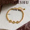 Nuevo Elegante y Exquisito Versátil Pulsera de Cuenta de Ábaco Moneda de Cobre Cristal de Hielo con un Ambiente de Lujo Ligero y Vintage de Alta Gama para Mujeres