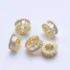 Contas Espaçadoras de Ouro 18K Preenchido que Preservam a Cor com Furo Grande Pulseira de Cobre Microincrustada com Zircônia Anel de Diamante com Contas Pulseira DIY Colar Acessórios com Contas
