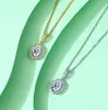 Collar de plata de ley S925 con moissanita ovalada y colgante trapezoidal en forma de huevo, moderno y versátil, cadena ligera de lujo para la clavícula del fabricante original