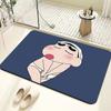 Crayon Xiaoxin Alfombra Absorbente Antideslizante para Baño Suave de Tierra de Diatomeas de Dibujos Animados para Inodoro Alfombra de Piso de Secado Rápido Alfombra para Puerta de Inodoro