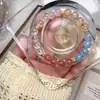 Pulsera de Cristal de Cinco Elementos en Color Dopamina Fresca y de Hada para Mujer, Pulsera de Cristal Natural con Cuentas Estilo Templo