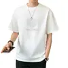 Fabricante Original Camiseta Estéreo de Gama Alta de Manga Corta para Hombre Verano Delgada Nueva Marca de Moda Cuello Redondo Manga Media Camiseta para Hombre