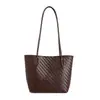 Bolsa tote feminina de trama estilo coreano para o dia a dia, alça de ombro única e transversal, nova moda outono 2026
