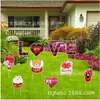 Juego de letreros para el jardín del Día de San Valentín, 10 piezas, decoraciones de amor para el césped, impermeables, para exteriores, decoraciones para el Día de San Valentín
