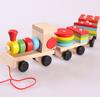 Juguetes de madera, rompecabezas de tren de arrastre con forma digital, bloques de construcción para educación temprana, ayudas didácticas para la iluminación del bebé, fabricantes directos al por mayor