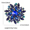 Broche Flor de Vidro com Strass Exquisito de Luxo Acessível Europeu e Americano Pin de Joia Elegante de Alta Qualidade para Lapela de Casaco de Terno Feminino