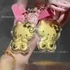 Ouro 999 Ouro Puro Gato Dourado Olá Telefone Pingente Chaveiro Presente para Namorada Pingente de Bolsa Kitty