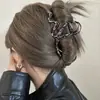 Pinza para el pelo de metal de alta calidad, estilo frío, línea líquida, tamaño grande, pinza de tiburón para la parte posterior de la cabeza de las mujeres