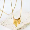 Moda Popular de Venta Caliente Europea y Americana Collar de Acero Inoxidable 18K Cuadrado Redondo Geométrico Asimétrico Colgante Clavícula Collar Joyería al por Mayor