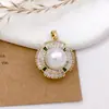 Colgante Luz de Lujo Moda Redondo Oro 18K Perla Collar Colgante Retro Elegante Diseño Simple Accesorios Más Vendidos