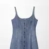 Estilo Retro Europeo y Americano Transfronterizo Z Nueva Moda Elegante Conjunto Retro de Mujer Vestido con Botones Delanteros 1337740