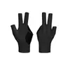 Guantes de Billar Empacados Individualmente Grado de Alta Gama Negros Transpirables Elásticos Sin Dedos Antideslizantes Seda de Hielo Privados de Tres Dedos Accesorios de Billar