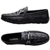 Zapatos Nuevos de Piel para Hombre, Mocasines Slip-On de Suela Blanda, Patrón de Cocodrilo, Zapatos Formales Casuales de Negocios Británicos, Zapatos para el Trabajo de Hombre
