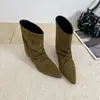 Nova Coleção Outono/Inverno 2026: Botas de tornozelo pontudas, com salto anabela, que aumentam a altura interna, elegantes, emagrecedoras, estilo francês, modernas, sexy, deslumbrantes e da moda para mulheres