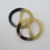 Plano Horizontal Amarillo Frontal Forma Ovalada Resina Color Jade Café Medio Patrón de Mármol Hebilla Estilo Japonés Hebilla de Tres Niveles