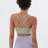 Top de yoga transfronteiriço com design de costas cruzadas, sutiã esportivo à prova de choque e com suporte, top fitness