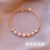 Versão coreana de pulseira de pérolas de água doce pulseira de ouro 14K temperamento estilo ins design pulseira presente de aniversário super longa retenção de cor