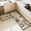Alfombra de Piso para Cocina de Panda de Dibujos Animados Alfombrilla Suave de Barro Diatómico Alfombra Absorbente de Agua de Secado Rápido para Entrada Juego de Dos Piezas para el Hogar Alfombrilla Antideslizante