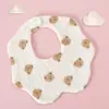 Distribuidor de Baberos Impermeables de Doble Cara de Algodón Puro Tamaño Bebé para Lactantes y Niños Pequeños, Baberos con Forma de Pétalo para Niñas y Niños