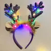Diadema Luminosa de Navidad Transfronteriza con Cascabeles y Astas Adorno para la Cabeza Astas Brillantes Hebilla para la Cabeza Adorno Lindo para Fiesta de Graduación Cabeza