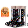 Botas de Lluvia de Gel de Caña Alta Impermeables Zapatos de Goma Botas de Agua para Mujer Adulto Largas de Moda Cocina Antideslizantes Verano