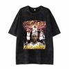 Verão lavável manga curta estilo americano moda marca solta velha camiseta moda retro pesado algodão ins moda moda camiseta masculina