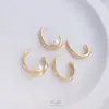 Aretes Conservadores de Color Rellenos de Oro de 14K Aros de Moda Coreanos en Forma de C, Elegantes y Simples Estilo Francés Hechos a Mano DIY Tachuelas y Accesorios para las Orejas