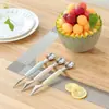 Cuchara Cortadora de Sandía de Acero Inoxidable Multiusos Doble Cabeza Excavador de Bolas Herramienta Cortadora de Fruta Melón Cantalupo Artefacto Cuchara Redonda para Fruta