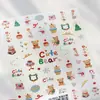 Pegatinas para Uñas de Atmósfera Navideña Color Crema Vintage Ts-3865 Infantil Dopamina Dibujos Animados Serie Navideña