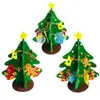 Árbol de Navidad de fieltro Nuevo árbol de Navidad de fieltro hecho a mano Rompecabezas de árbol de Navidad de fieltro Decoraciones DIY para niños Árbol de Navidad de fieltro