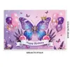 Painel de Aniversário Exclusivo Transfronteiriço Amazon Mais Vendido Decoração de Cena de Festa Feliz Bandeira Pendurada Tecido para Parede de Fotos Banner